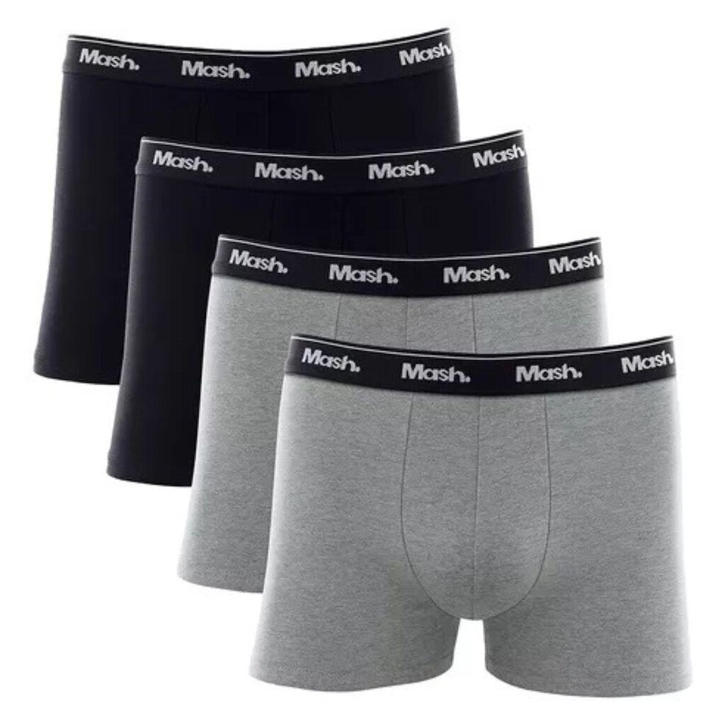 Kit 4 Cuecas Boxer Mash Algodão Box Confortável Cueca Masculina Cós Elástico Original