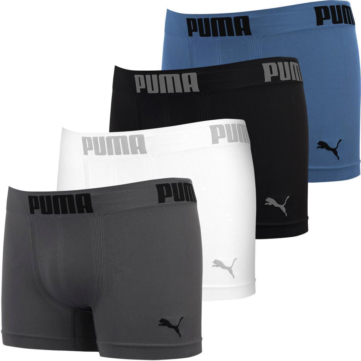 Kit 4 Cuecas Boxer Puma Masculina Box Microfibra Sem Costura Original