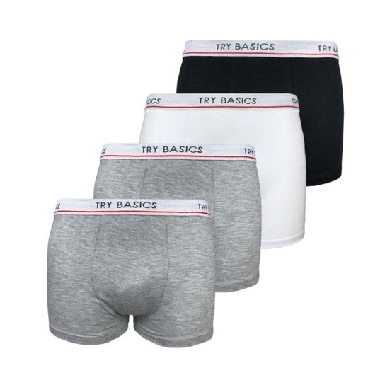 Kit 4 Cuecas Boxers Infantil Box Algodão Cotton Conforto - Cinza+Preto Menor preço em Kit 4 Cuecas Boxers Infantil Box Algodão Cotton Conforto - Cinza+Preto