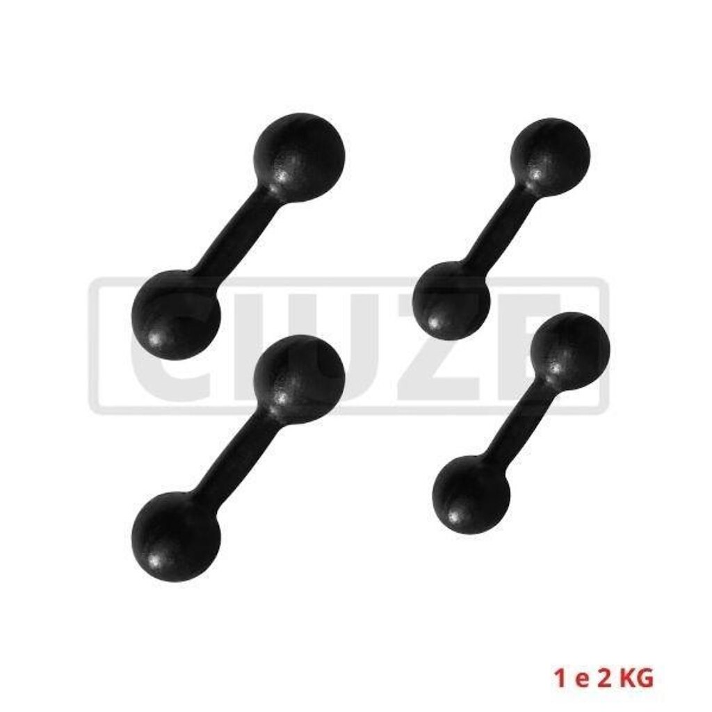 Kit 4 Halteres Ferro Fundido Pares De 1kg E 2kg