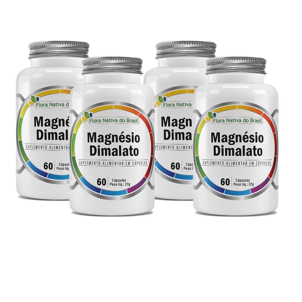 Kit 4 Magnésio Dimalato 4x60 cápsulas Flora Nativa