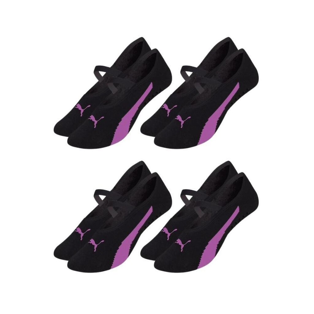 Kit 4 Pares De  Meia Sapatilha Antiderrapante Pilates Puma