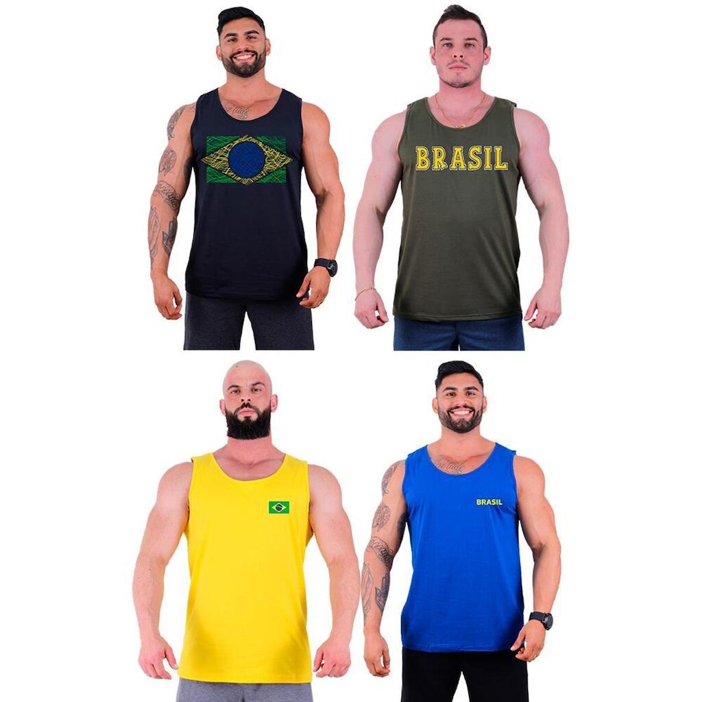 Kit 4 Regata Clássica MXD Conceito Brasil Bandeira Pátria