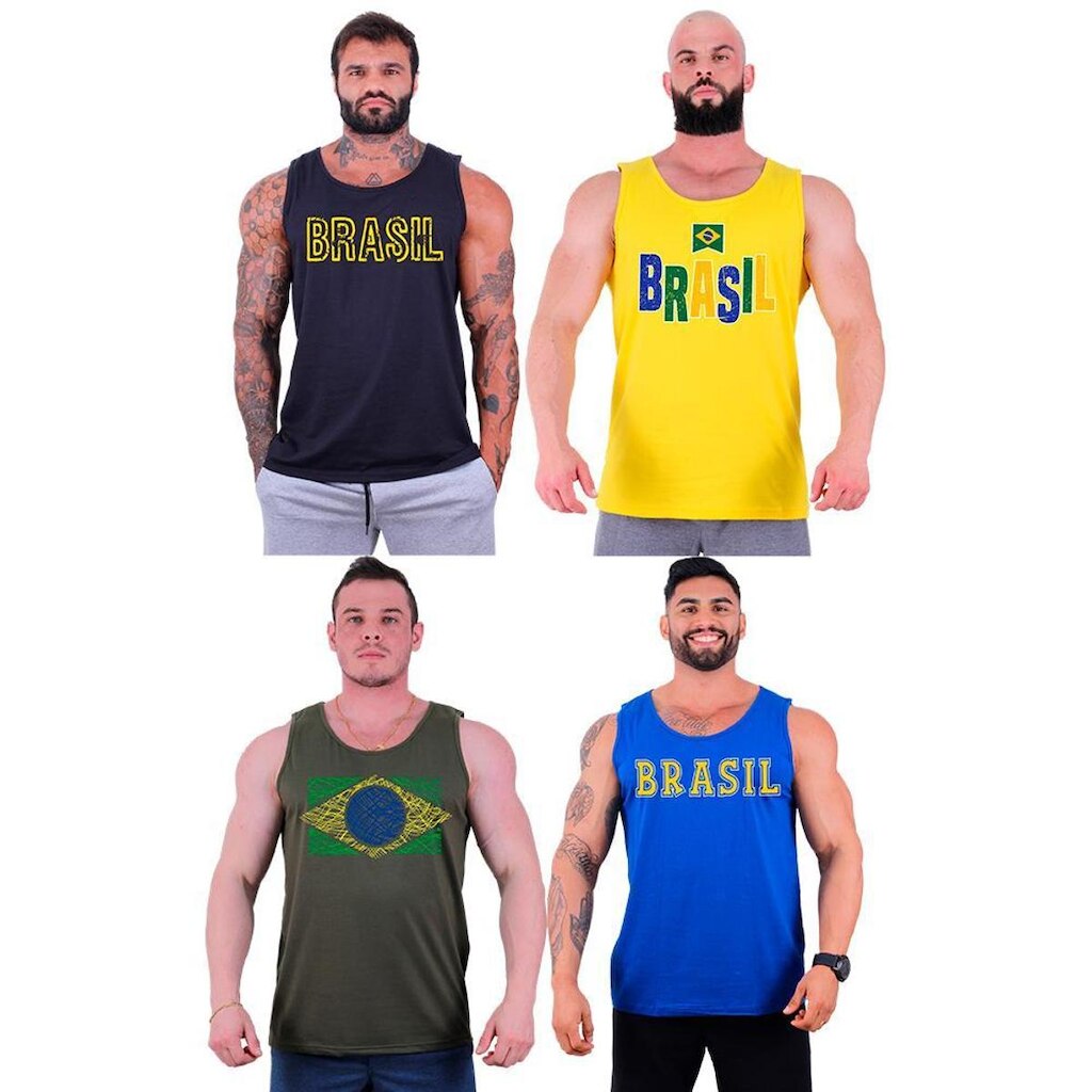 Kit 4 Regata Clássica MXD Conceito Brasil Bandeira Pátria