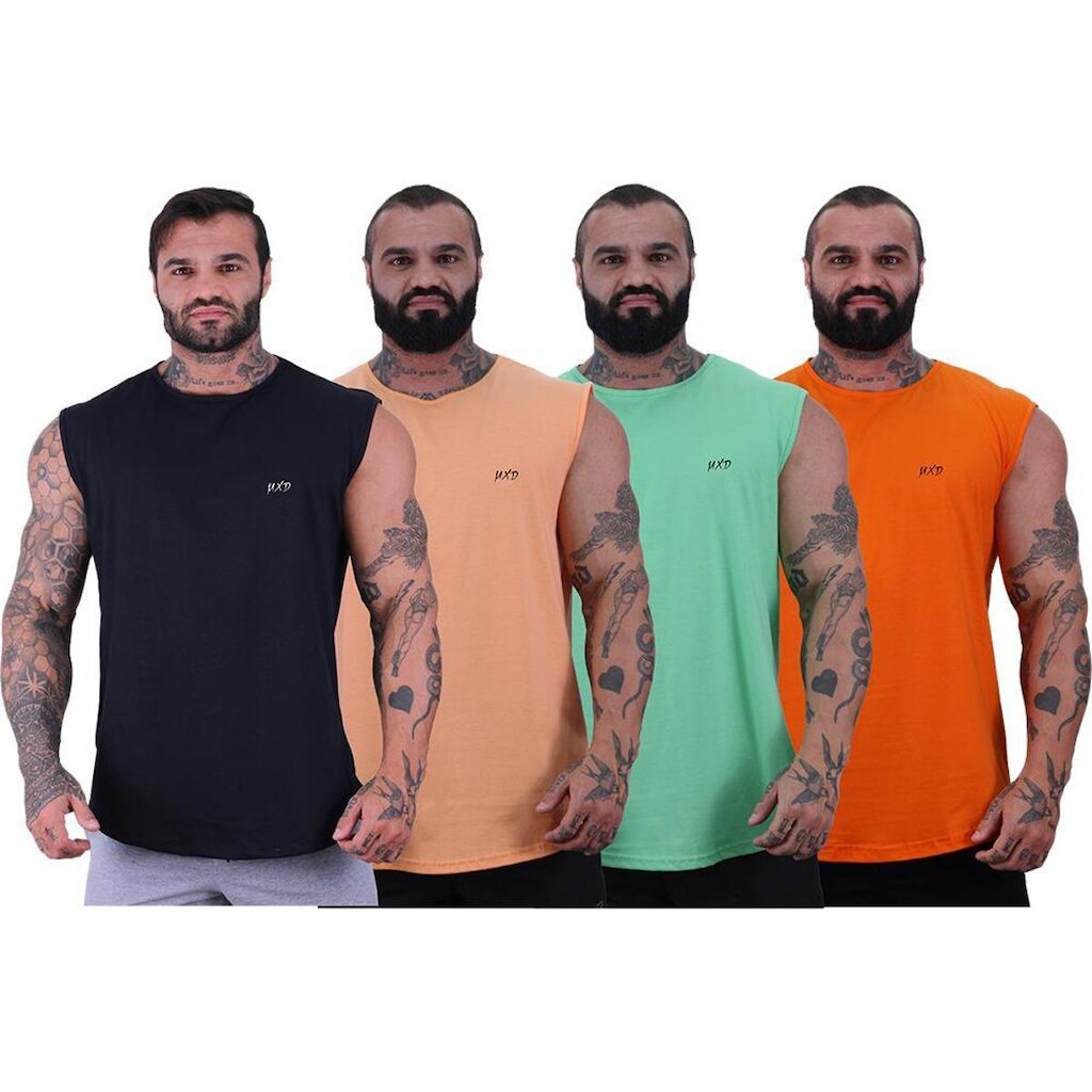 Kit 4 Regata Machão Longline Estilo Básico MXDConceito Grife