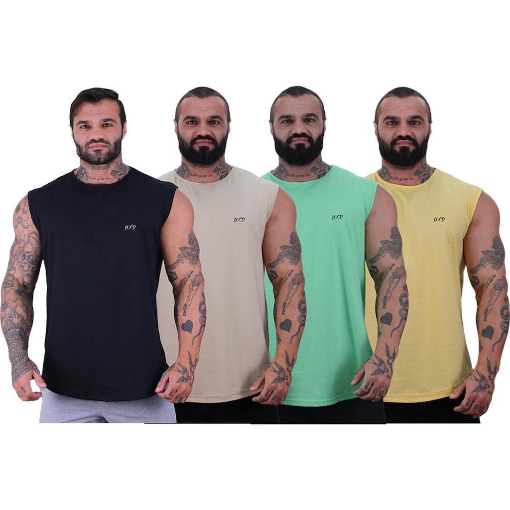 Kit 4 Regata Machão Longline Estilo Básico MXDConceito Grife
