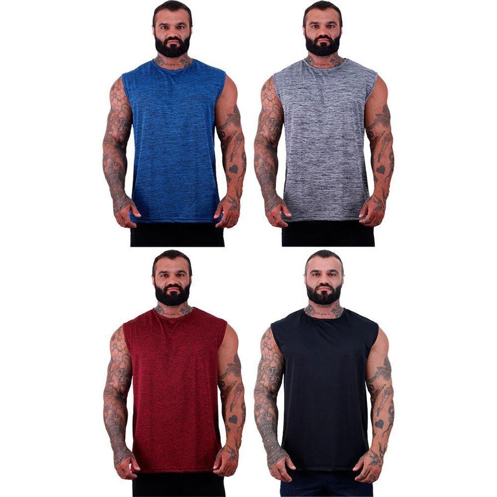 Kit 4 Regata Machão Mxd Conceito Dry Rajada