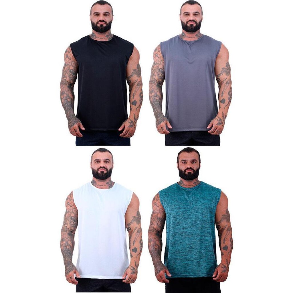 Kit 4 Regata Machão Mxd Conceito Dry Rajada