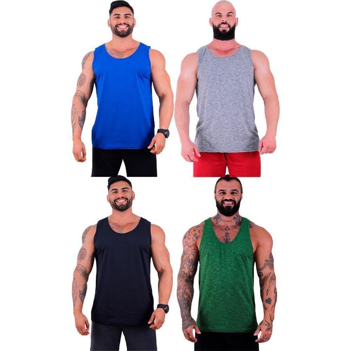 Kit 4 Regatas Clássicas MXD Conceito Slim Cores Básicas e Mescladas Lisas Menor preço em Kit 4 Regatas Clássicas MXD Conceito Slim Cores Básicas e Mescladas Lisas