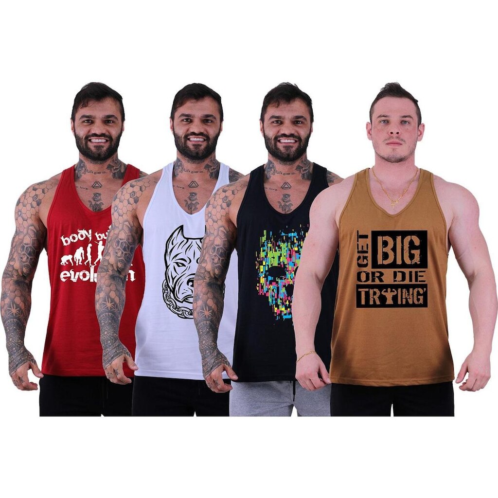 Kit 4 Regatas MXD Conceito Cavada Masculina