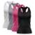 Kit 4 Regatas Nadador Via Basic Dry Academia Feminina - Preto+Pink