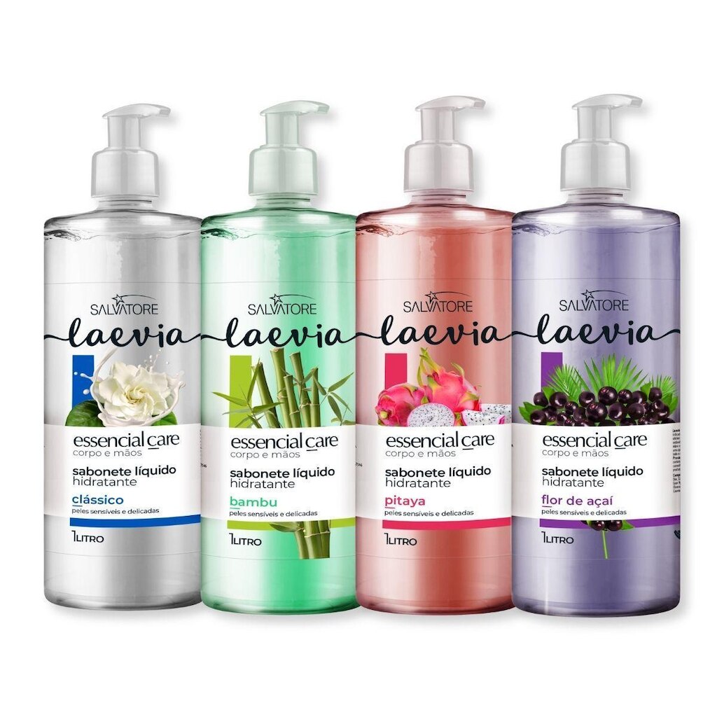 Kit 4 Sabonetes Hidratantes Laevia Fragrâncias 1L Salvatore