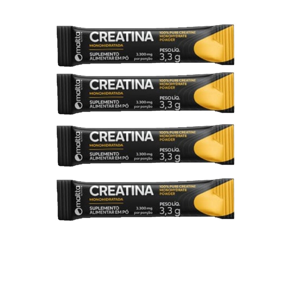 Kit 4 Sachês Creatina em pó 4x1 sachê de 3,3g Sem Sabor Maltta