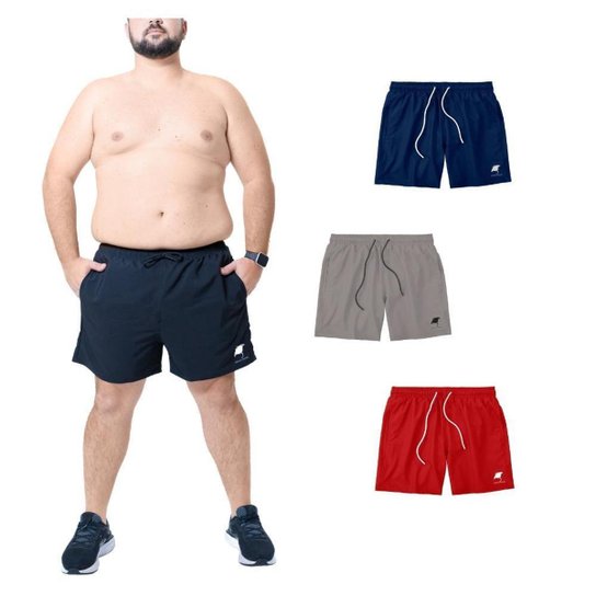 KIT 4 Shorts Plus Size Arraia Maori Bermuda Praia Masculino Básico Mauricinho Tactel com Elastano - Preto+Vermelho Menor preço em KIT 4 Shorts Plus Size Arraia Maori Bermuda Praia Masculino Básico Mauricinho Tactel com Elastano - Preto+Vermelho