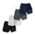 Kit 4 Shorts Treino Térmico 2 em 1 Bolso Porta-Toalha Calção Fitness Academia - Preto+Cinza
