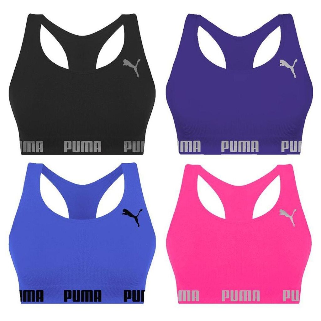 Kit 4 Tops Puma Nadador Sem Costura Feminino
