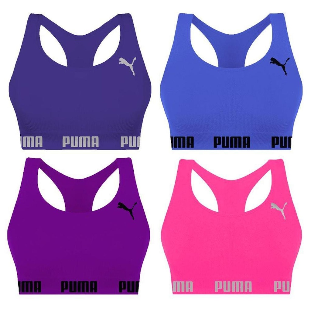 Kit 4 Tops Puma Nadador Sem Costura Feminino