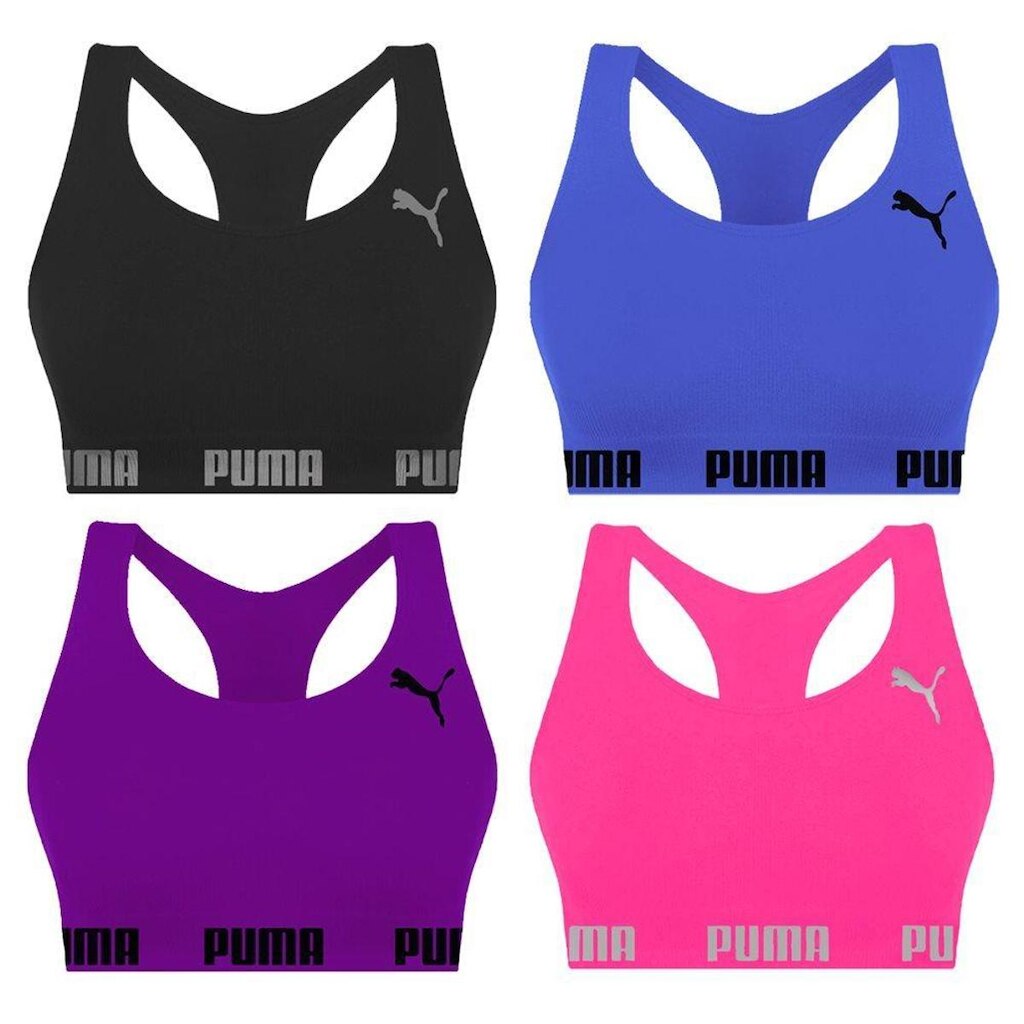 Kit 4 Tops Puma Nadador Sem Costura Feminino