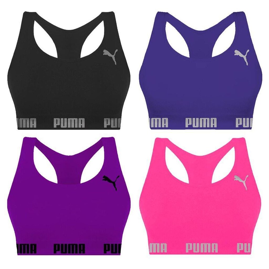 Kit 4 Tops Puma Nadador Sem Costura Feminino