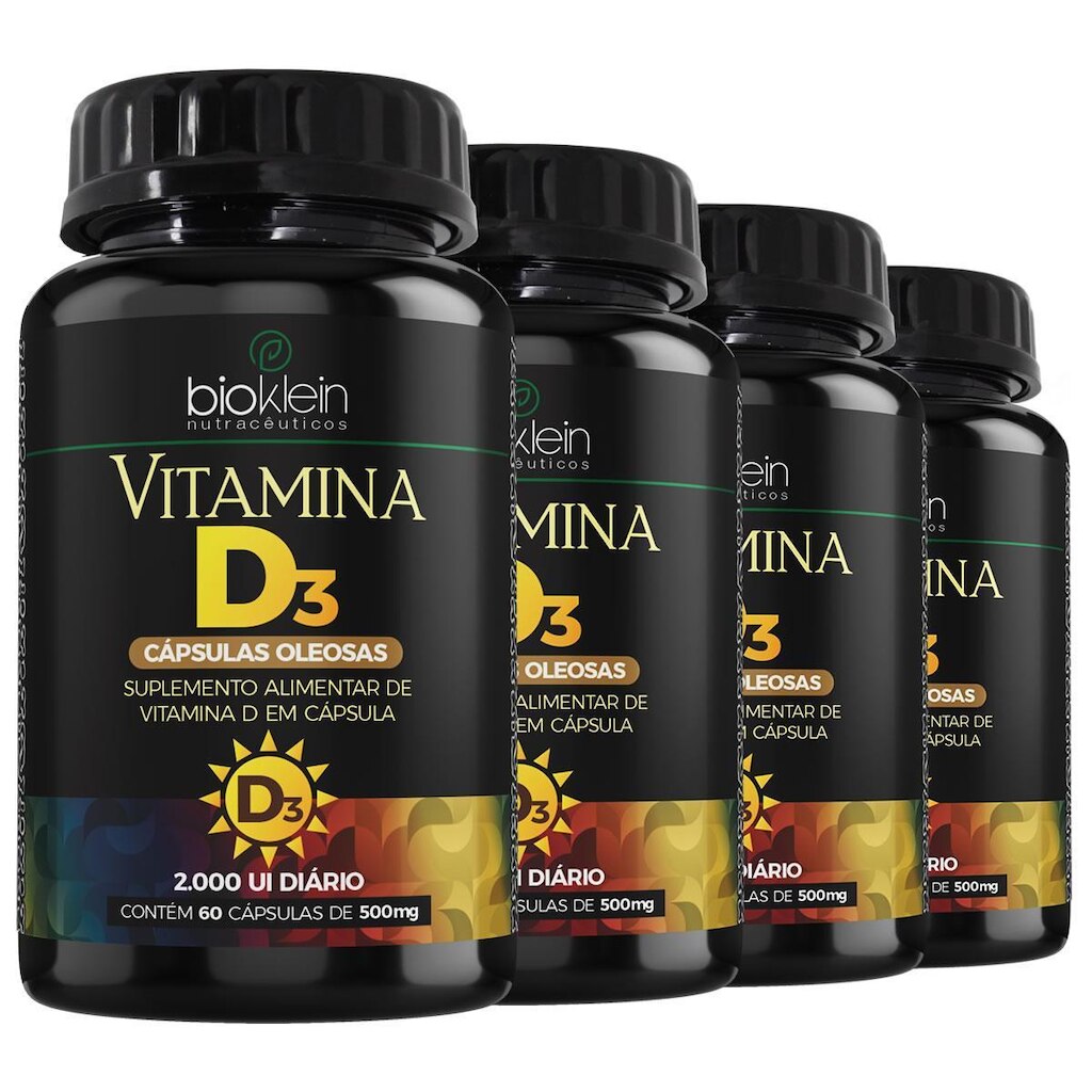 Kit 4un Vitamina D3 2000ui 60 Softgels Bioklein