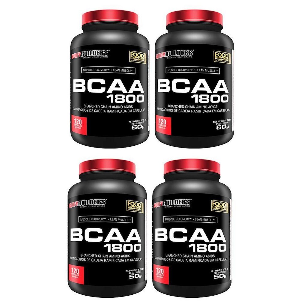 Kit 4x BCAA 1800 - 120 cáps – Bodybuilders