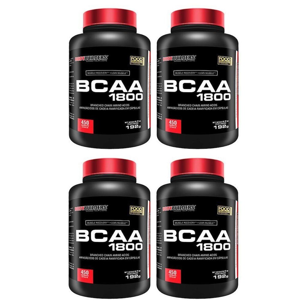 Kit 4x BCAA 1800 - 450 cáps - Bodybuilders