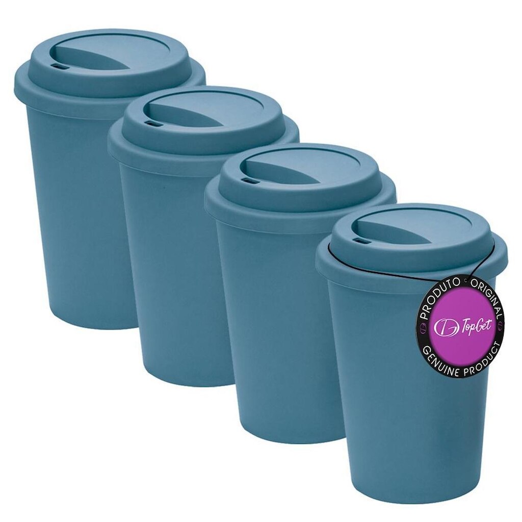 Kit 4x Copos para Viagem 450 ml Jacarta TopGet