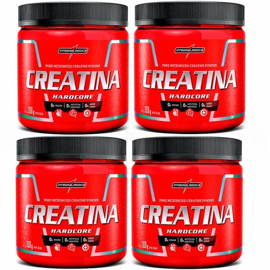 Kit 4x Creatina Hardcore 300g Integralmédica -