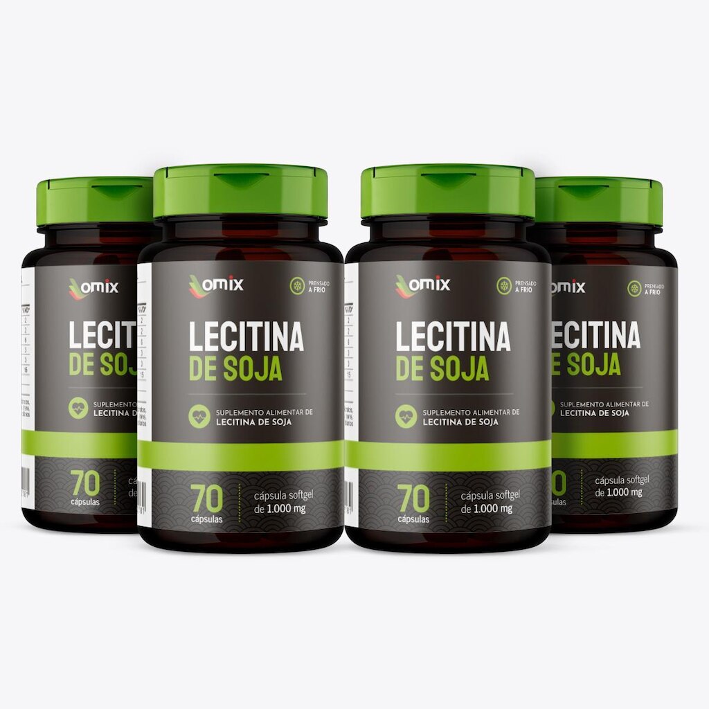 Kit 4x - Lecitina de Soja - 70 cápsulas - Omix