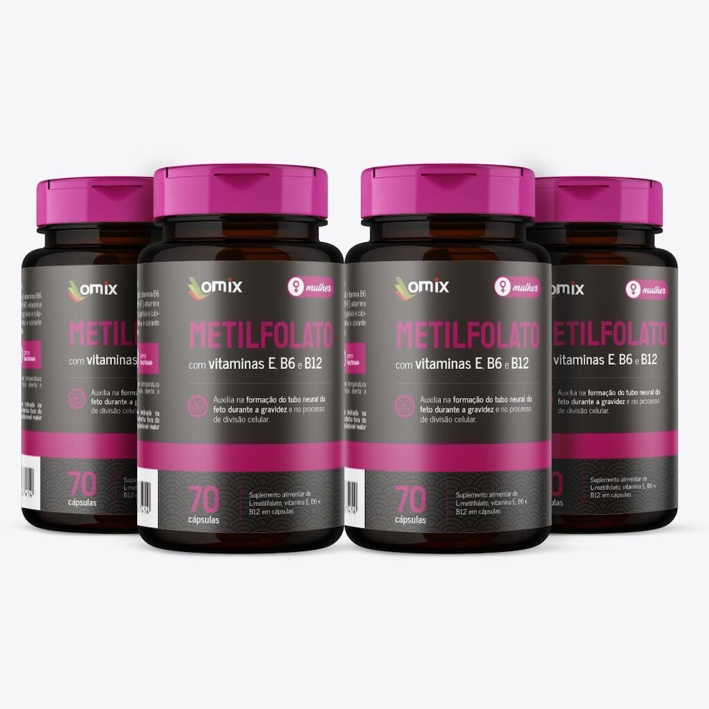 Kit 4x - Metilfolato - 70 cápsulas - Omix