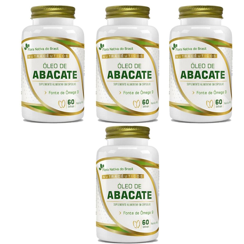 Kit 4x Óleo de Abacate 4x60 cápsulas Flora Nativa do Brasil
