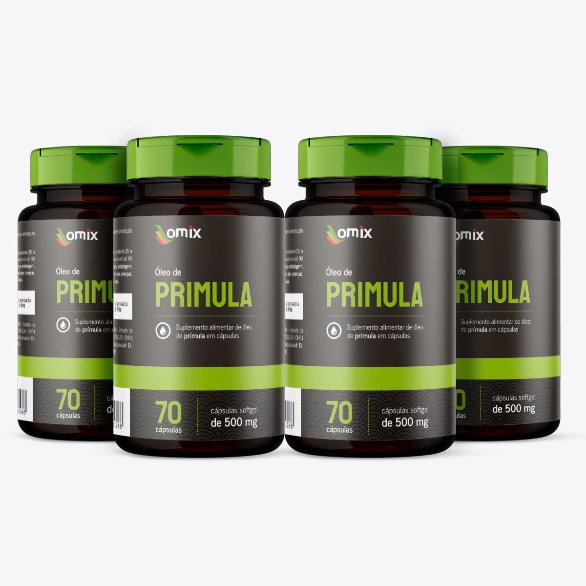 Kit 4x - Óleo de Prímula (500 mg) - 70 cápsulas - Omix