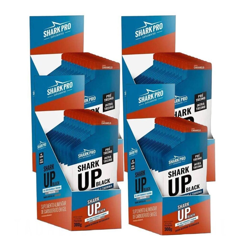 Kit 4x Shark Up Black Gel Caramelo 10 Un - Shark Pro