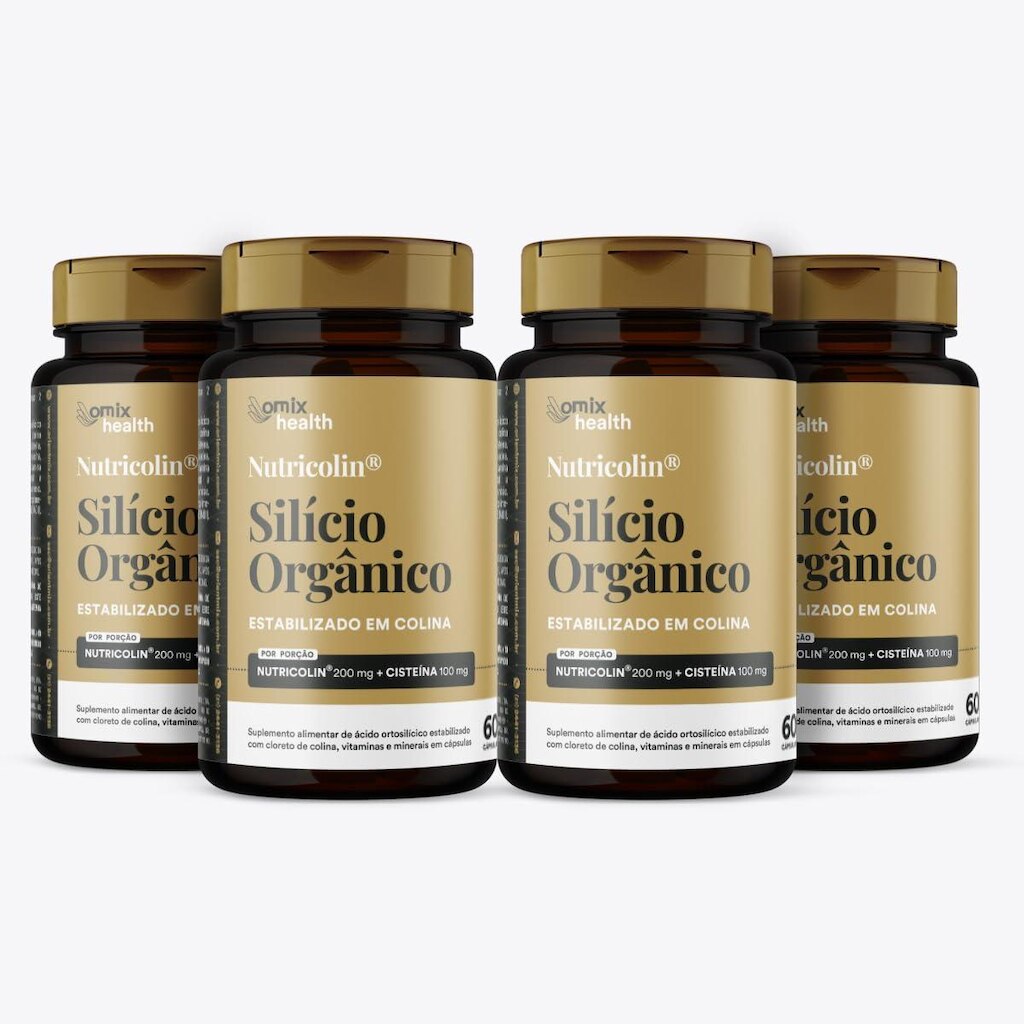 Kit 4x - Silício Orgânico - 60 cápsulas - Omix