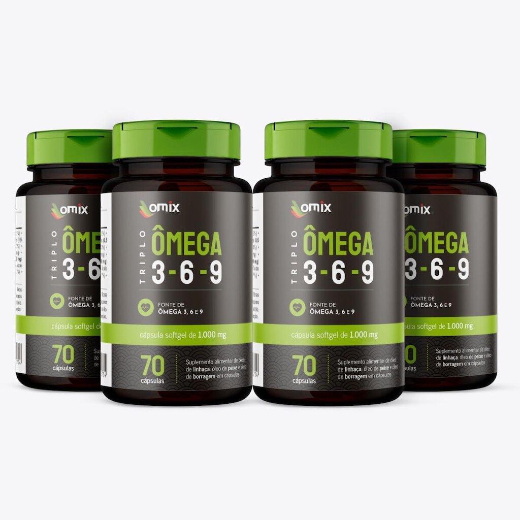 Kit 4x - Triplo Omega 3-6-9-70 cápsula - Omix