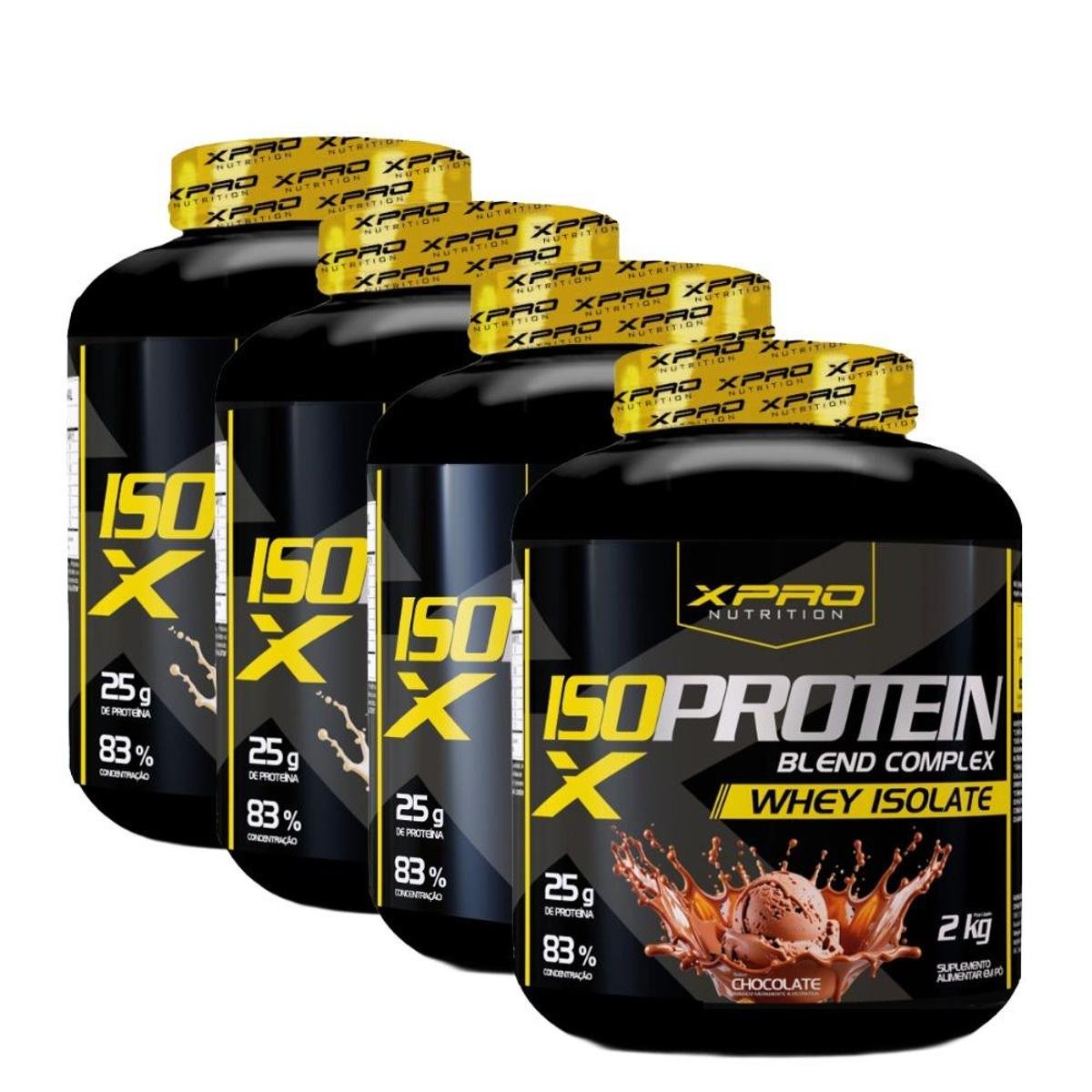 Kit 4x Whey Isso Blend CompleX Protein 2Kg - XPRO Menor preço em Kit 4x Whey Isso Blend CompleX Protein 2Kg - XPRO