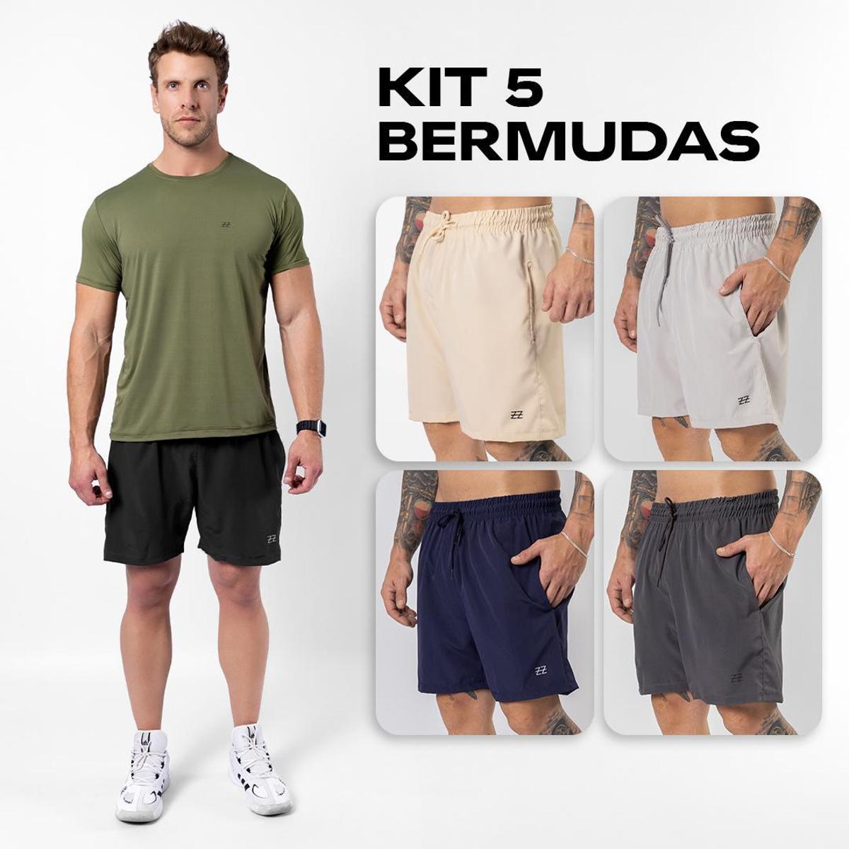 Kit 5 Bermudas Masculinas Luzzoo