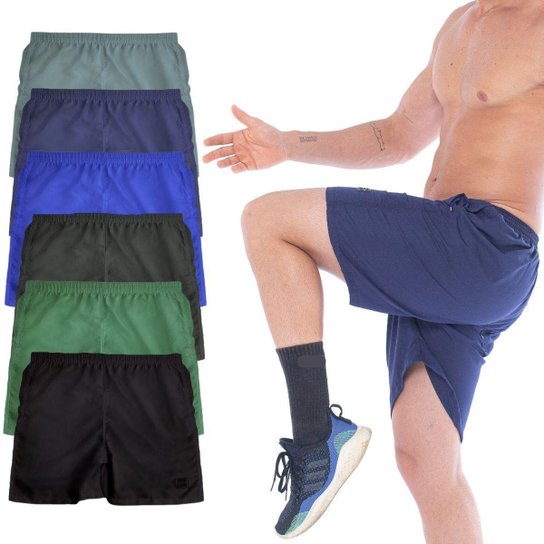 Kit 5 Bermudas Masculinas Tactel 3 Bolsos Shorts Academia Treino Praia - Elástico e Cordão - Sortido Menor preço em Kit 5 Bermudas Masculinas Tactel 3 Bolsos Shorts Academia Treino Praia - Elástico e Cordão - Sortido