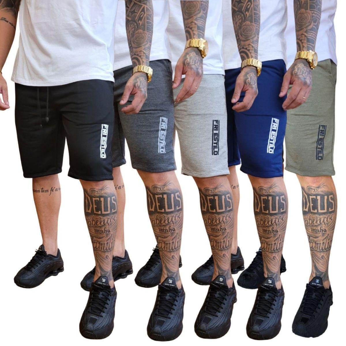Kit 5 Bermudas Moletom Moletinho Masculina Treino Academia Menor preço em Kit 5 Bermudas Moletom Moletinho Masculina Treino Academia