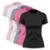 Kit 5 Blusas Feminina Dry Academia Camiseta Camisa Esporte - Rosa+Cinza