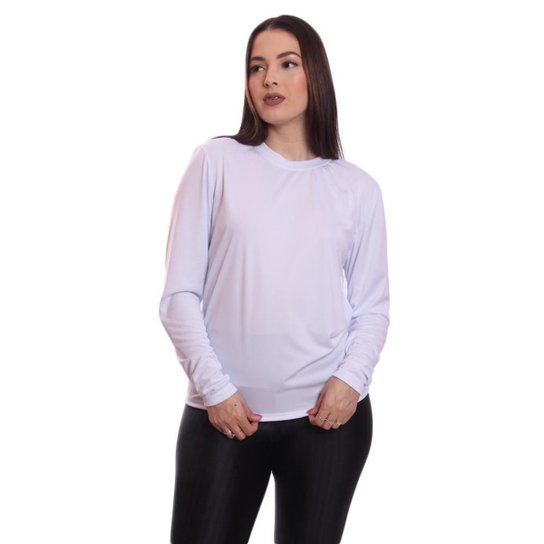Kit 5 Blusas Feminina Dry Academia Camiseta Segunda Pele Manga Longa Proteção Solar UV