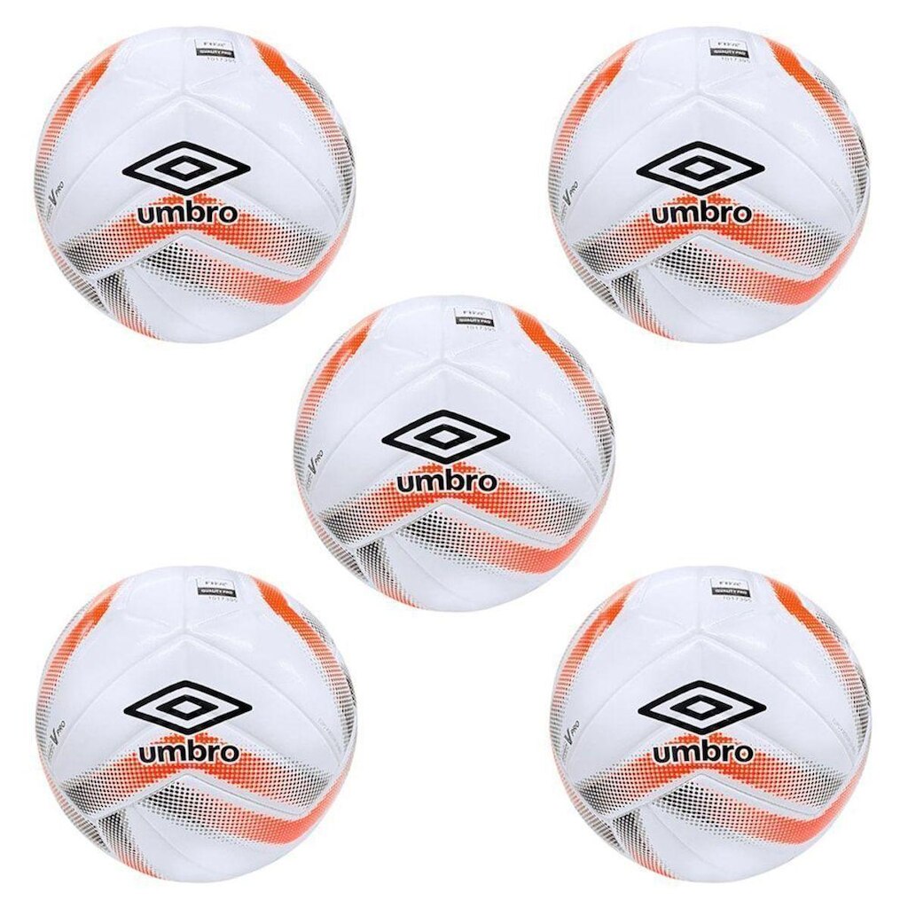 Kit 5 Bolas De Futsal Umbro Sala V Pro LNF - Branco e Laranja 4