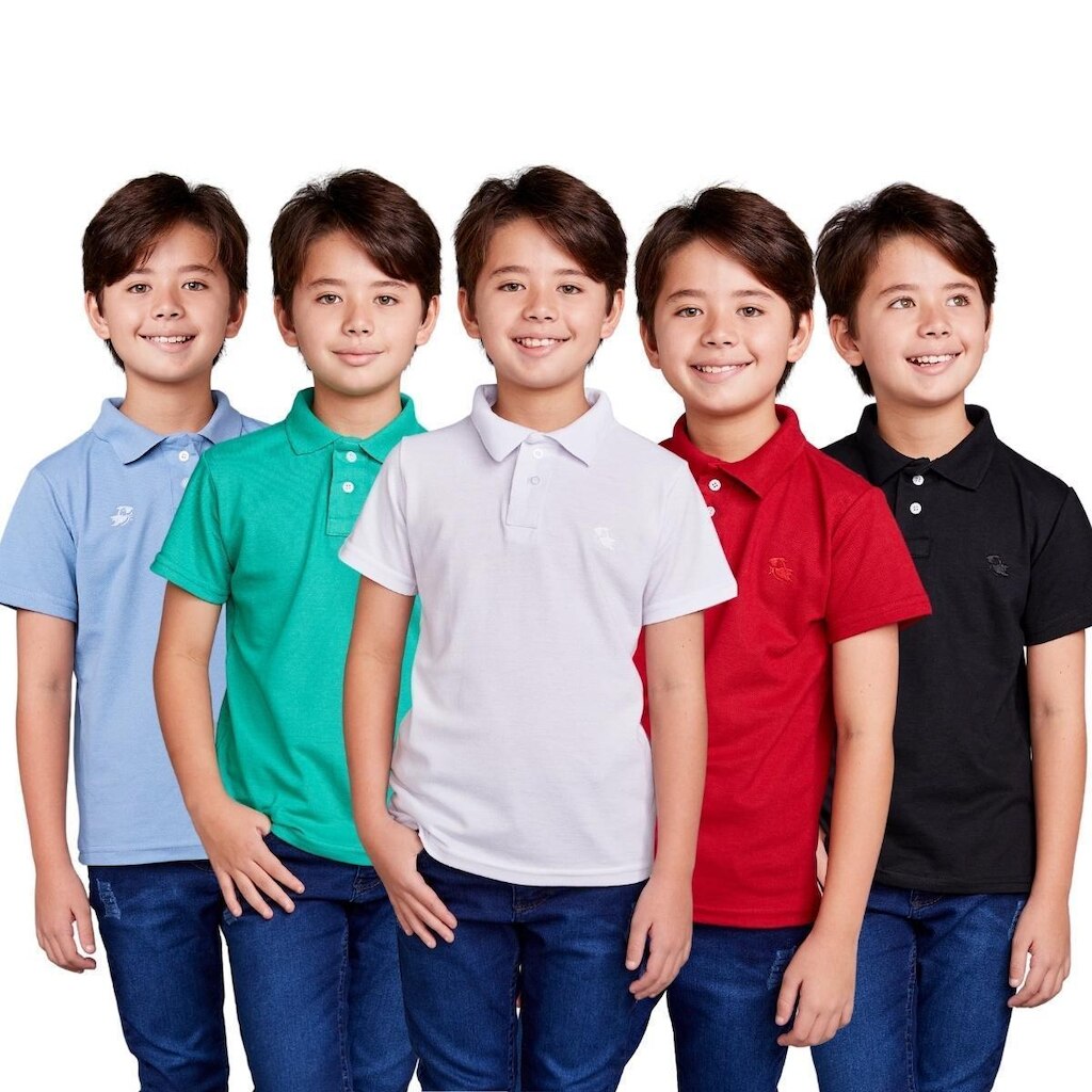 Kit 5 Camisa Polo Inafntil Menino