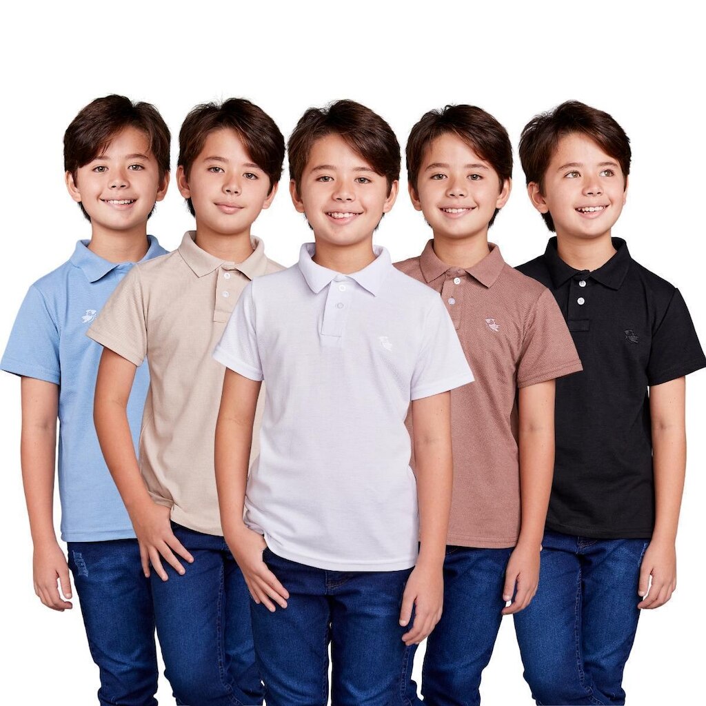 Kit 5 Camisa Polo Inafntil Menino