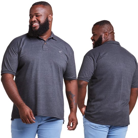 Kit 5 Camisa Polo Plus Size Masculina Piquet