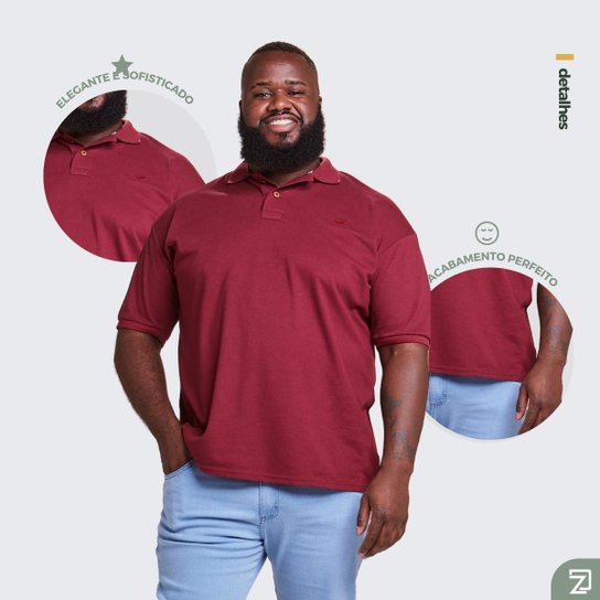 Kit 5 Camisa Polo Plus Size Masculina Piquet