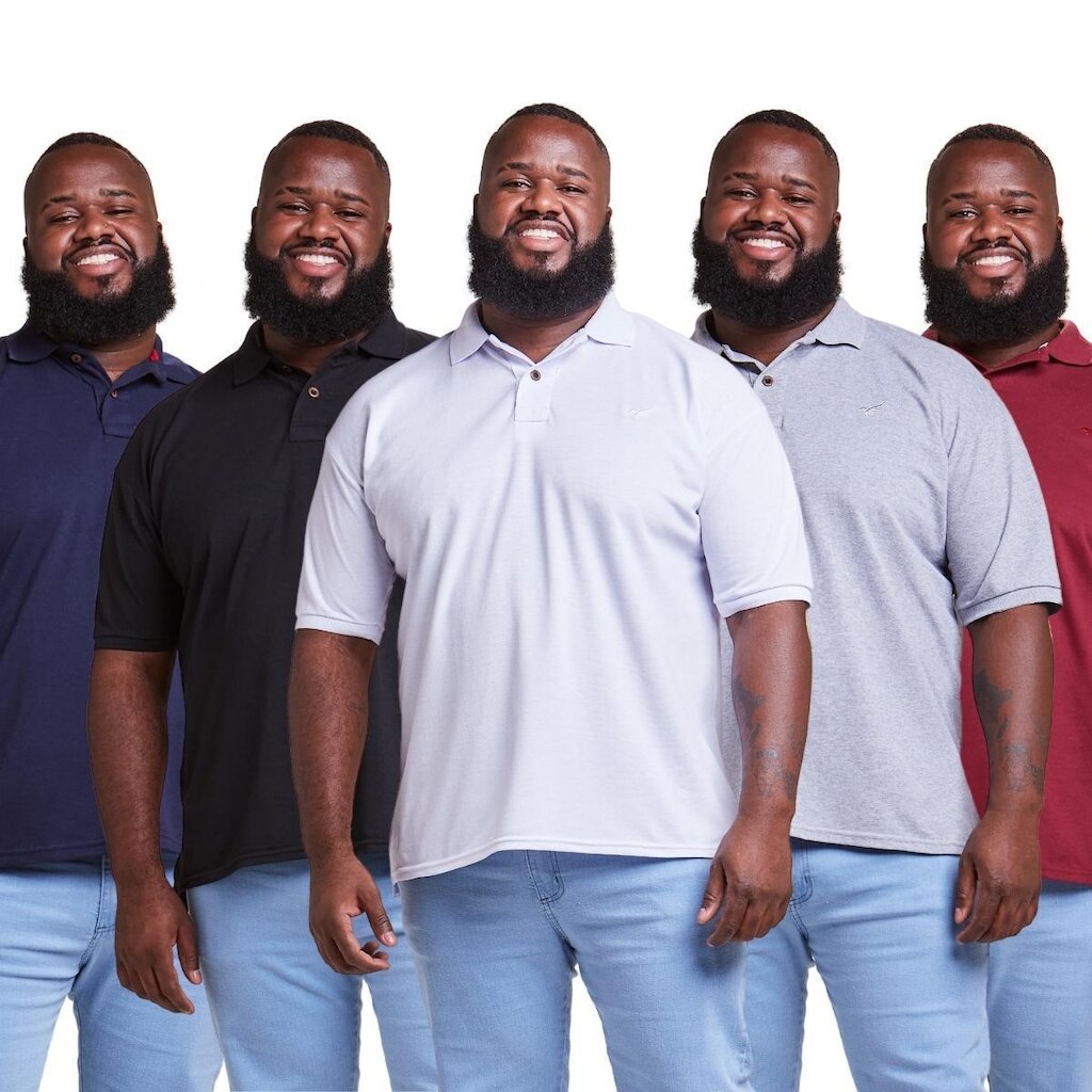 Kit 5 Camisa Polo Plus Size Masculina Piquet
