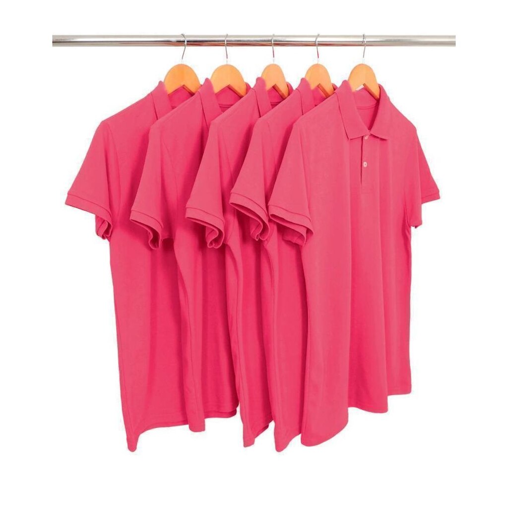 Kit 5 Camisas Gola Polo Piquet Masculinas Lisa