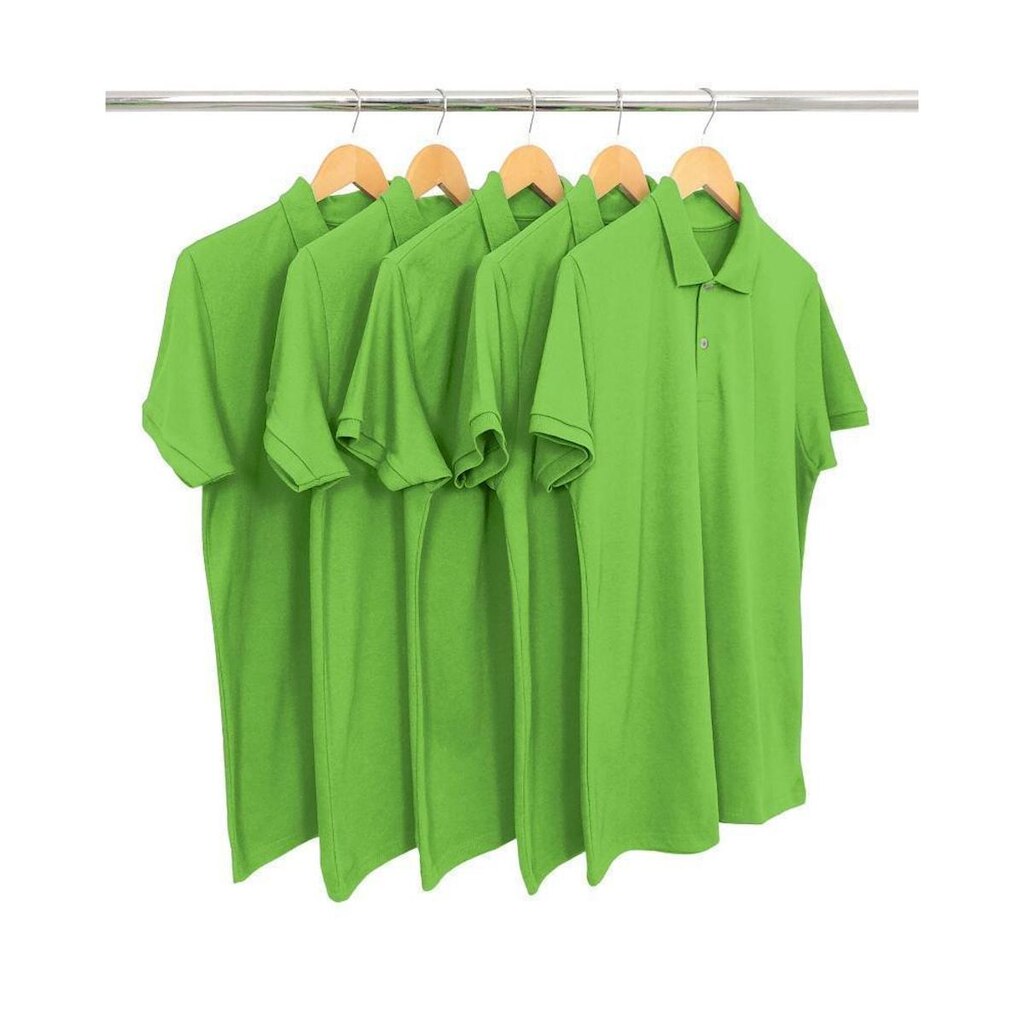 Kit 5 Camisas Gola Polo Piquet Masculinas Lisa