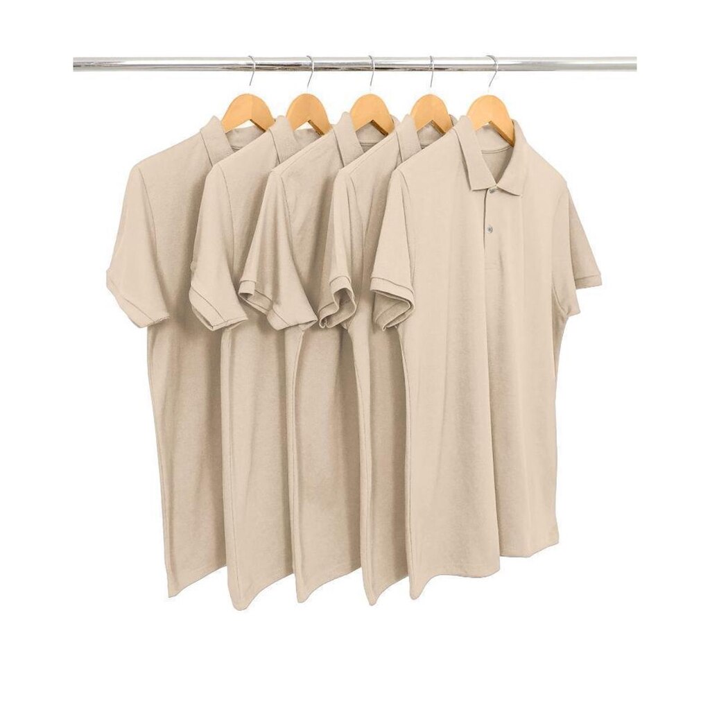 Kit 5 Camisas Gola Polo Piquet Masculinas Lisa